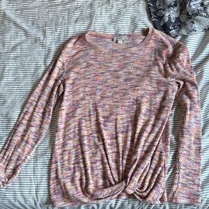 Women's Pink Multi-Color Knit Top